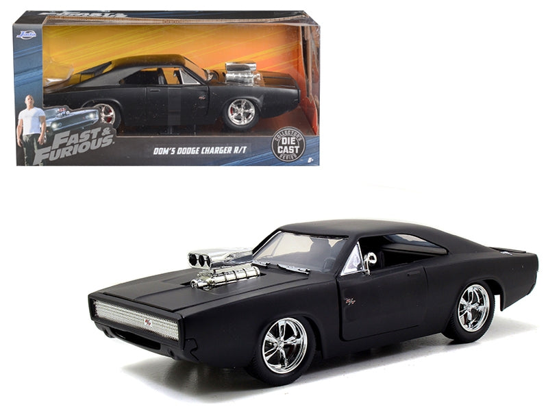 Dom's 1970 Dodge Charger R/T Matt Black "Fast & Furious" Movie 1/24 Diecast Model Car by Jada Jada