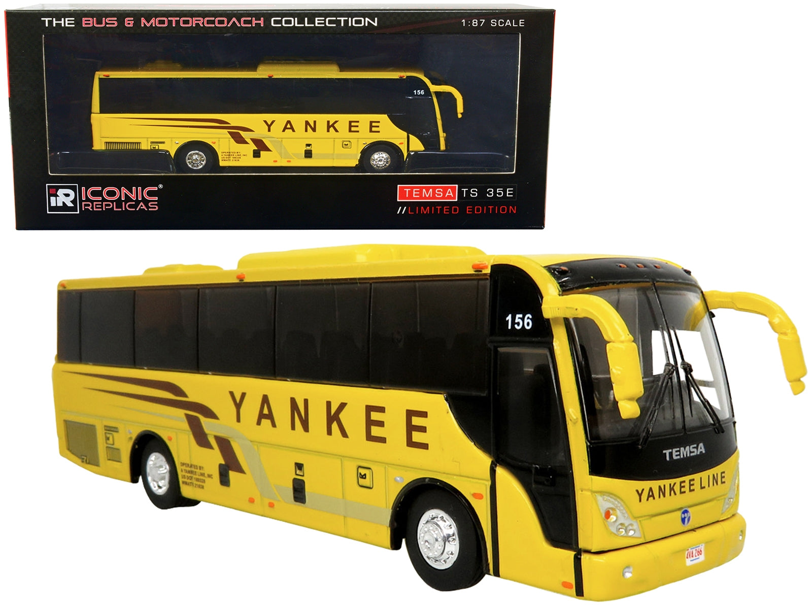 TEMSA TS 35E Coach Bus Yellow "Yankee Trails" "The Bus & Motorcoach Collection" 1/87 Diecast Model by Iconic Replicas Iconic Replicas