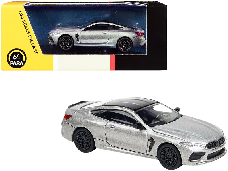 BMW M8 Coupe Donington Gray Metallic with Black Top 1/64 Diecast Model Car by Paragon Paragon