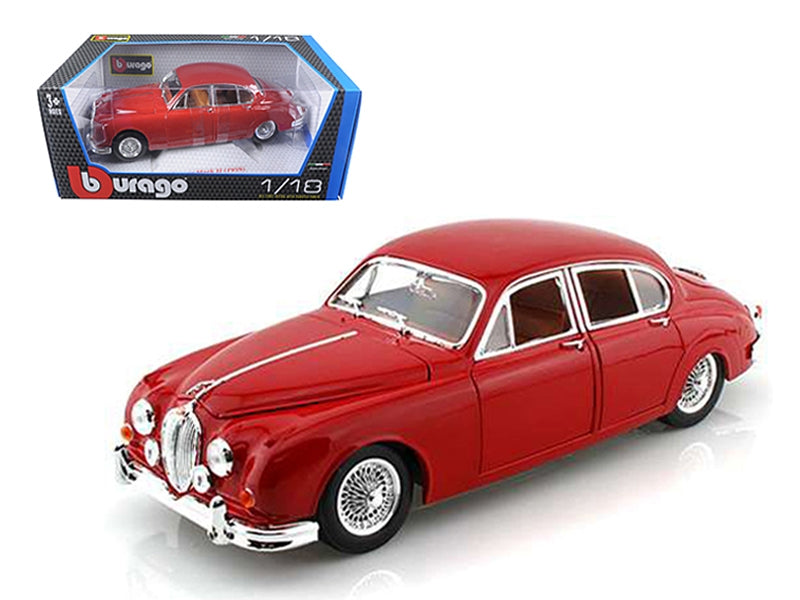 1959 Jaguar Mark II Red 1/18 Diecast Car Model by Bburago Bburago