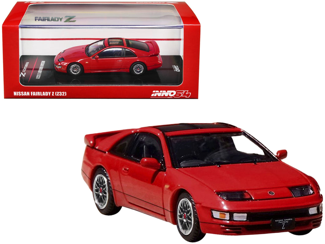 Nissan Fairlady Z (Z32) RHD (Right Hand Drive) Aztec Red with Sunroof and Extra Wheels 1/64 Diecast Model Car by Inno Models Inno Models