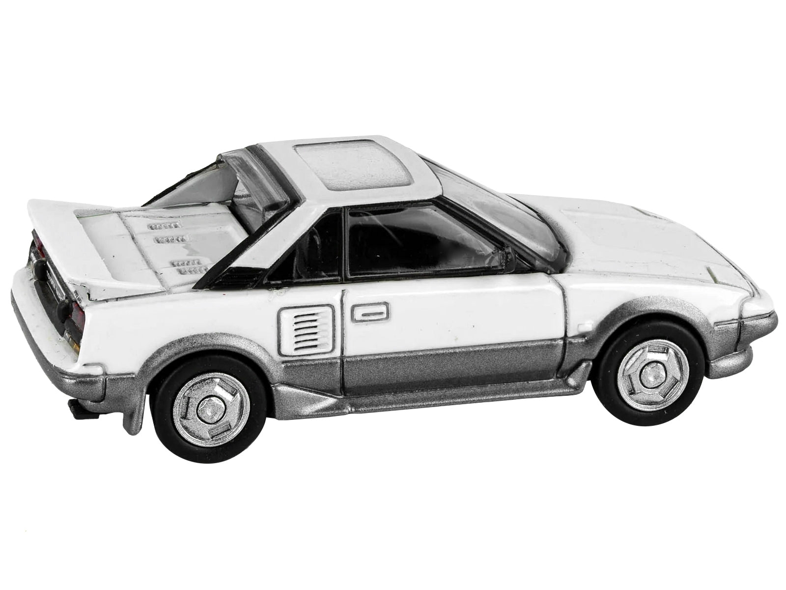 1985 Toyota MR2 MK1 White and Silver Metallic with Sun Roof 1/64 Diecast Model Car by Paragon Models Paragon