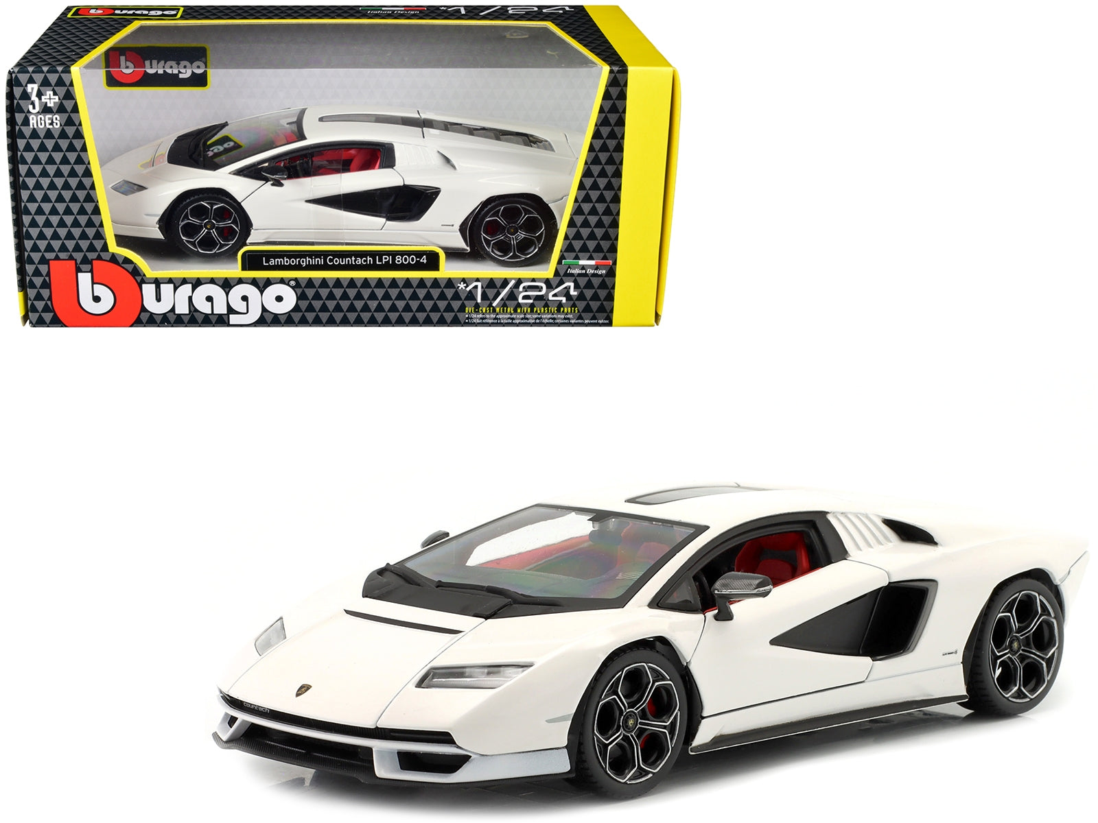 Lamborghini Countach LPI 800-4 White 1/24 Diecast Model Car by Bburago Bburago