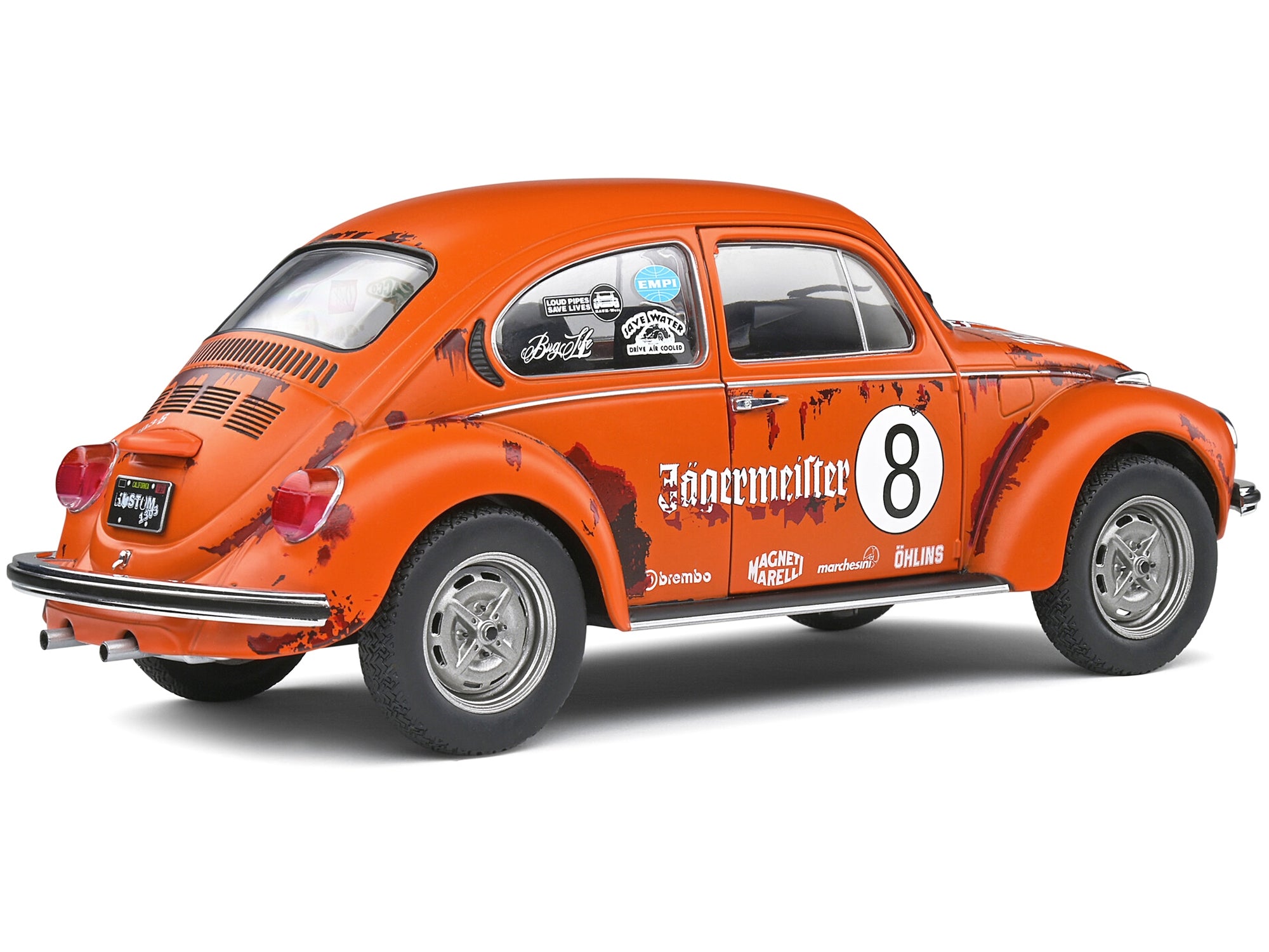 1974 Volkswagen Beetle 1303 #8 Matt Orange "Jagermeister" Tribute "Competition" Series 1/18 Diecast Model Car by Solido Solido