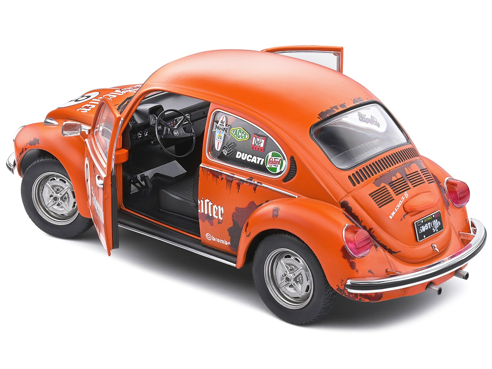 1974 Volkswagen Beetle 1303 #8 Matt Orange "Jagermeister" Tribute "Competition" Series 1/18 Diecast Model Car by Solido Solido