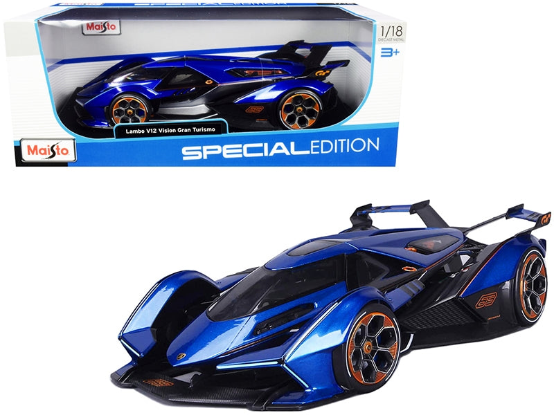 Lamborghini V12 Vision Gran Turismo Blue Metallic 1/18 Diecast Model Car by Maisto Maisto