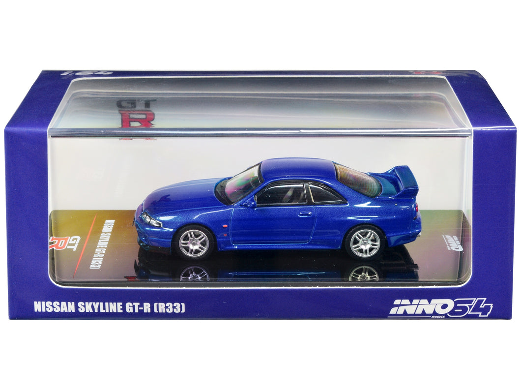 Nissan Skyline GT-R (R33) RHD (Right Hand Drive) Bayside Blue Metallic 1/64 Diecast Model Car by Inno Models Inno Models