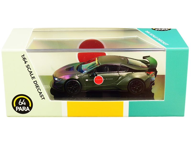 BMW i8 Zero Liberty Walk Dark Green 1/64 Diecast Model Car by Paragon Paragon