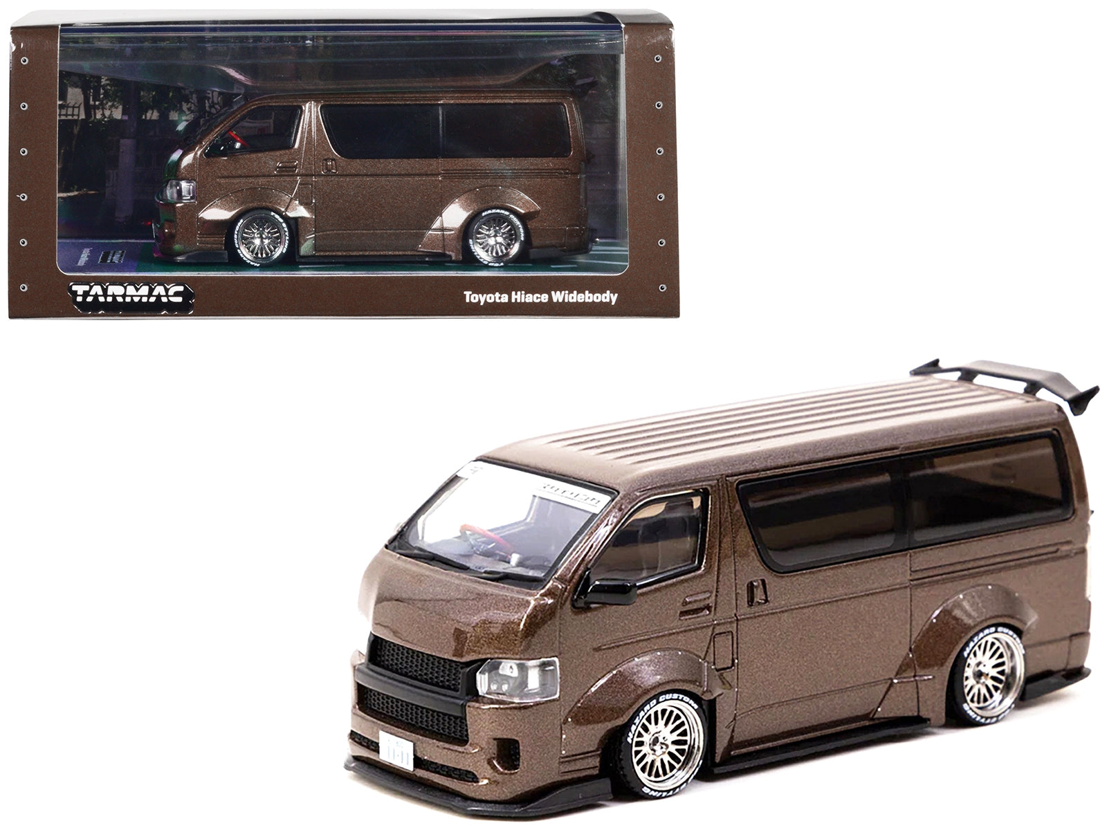 Toyota Hiace Widebody Van RHD (Right Hand Drive) Brown Metallic "Hobby43" Series 1/43 Diecast Model Car by Tarmac Works Tarmac Works