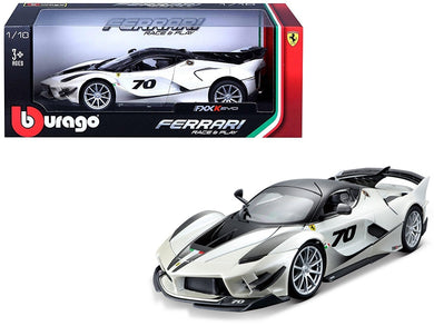 Ferrari FXX-K Evo #70 White 1/18 Diecast Model Car by Bburago Bburago