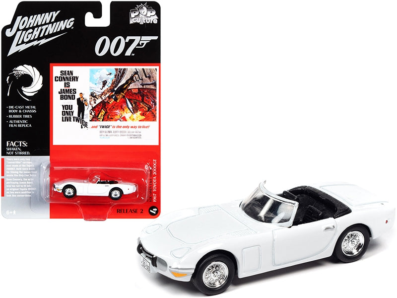 1967 Toyota 2000GT Convertible White (James Bond 007) "You Only Live Twice" (1967) Movie "Pop Culture" Series 1/64 Diecast Model Car by Johnny Lightning Johnny Lightning