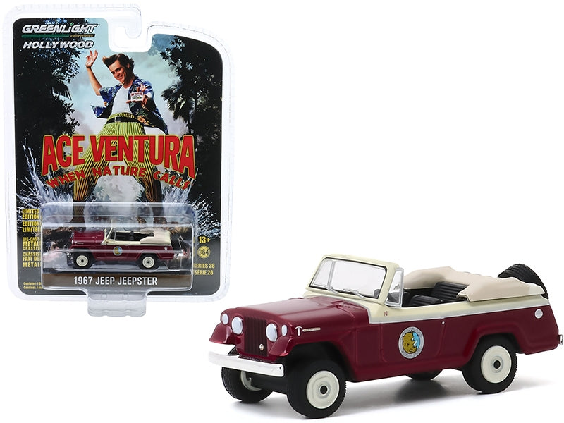 1967 Jeep Jeepster Convertible "Ace Ventura: When Nature Calls" (1995) Movie "Hollywood Series" Release 28 1/64 Diecast Model Car by Greenlight Greenlight