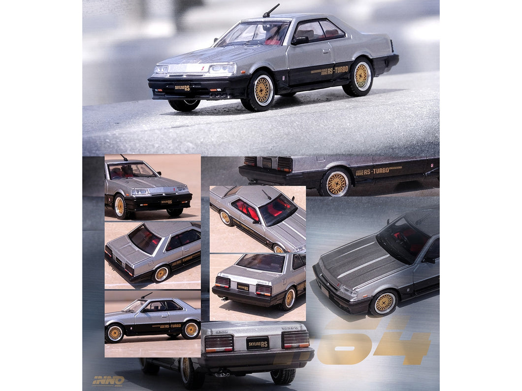 Nissan Skyline 2000 RS-X Turbo (DR30) RHD (Right Hand Drive) Silver and Black 1/64 Diecast Model Car by Inno Models Inno Models