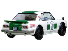 Load image into Gallery viewer, Nissan Skyline 2000 GT-R (KPGC10) #50 RHD (Right Hand Drive) White with Green Stripes &quot;Malaysia Diecast Expo Event Edition&quot; (2023) 1/64 Diecast Model Car by Inno Models Inno Models
