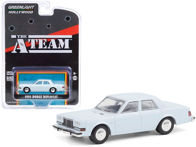 1981 Dodge Diplomat Light Blue "The A-Team" (1983-1987) TV Series "Hollywood Special Edition" 1/64 Diecast Model Car by Greenlight Greenlight