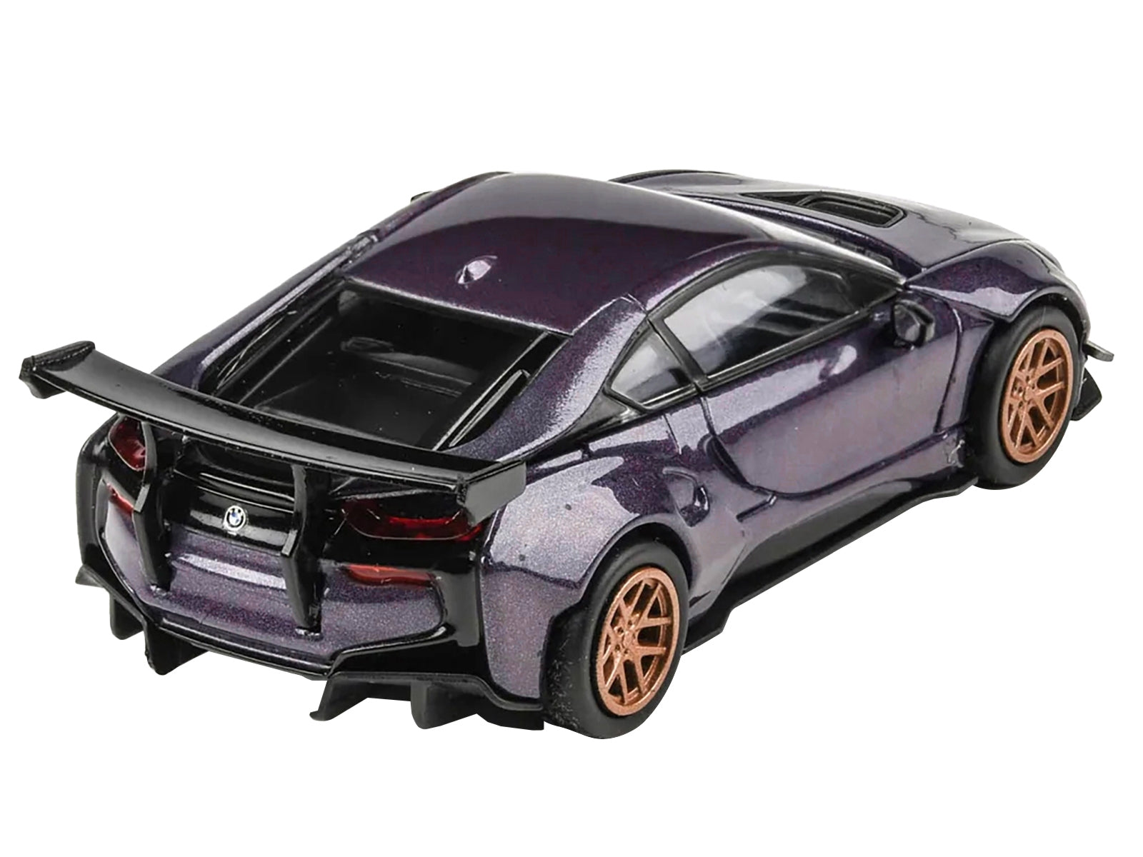 BMW i8 Liberty Walk Twilight Purple Metallic with Gold Wheels 1/64 Diecast Model Car by Paragon Models Paragon