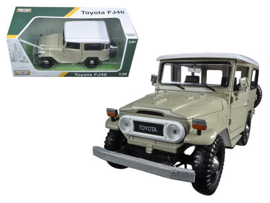 Toyota FJ40 Beige with White Top 1/24 Diecast Model Car by Motormax Motormax