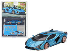 Load image into Gallery viewer, Lamborghini Sian FKP 37 Blu Aegir Blue Metallic Limited Edition to 6960 pieces Worldwide 1/64 Diecast Model Car by True Scale Miniatures True Scale Miniatures
