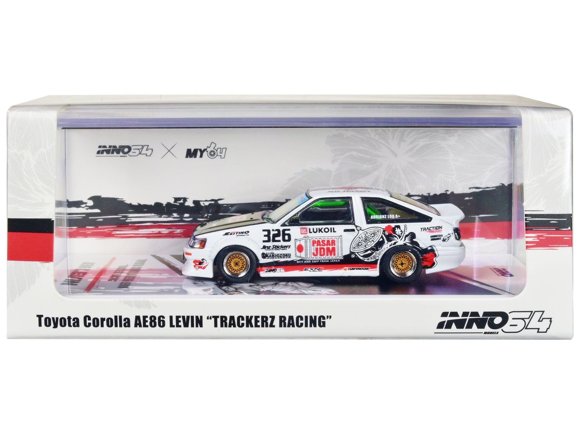 Toyota Corolla AE86 Levin RHD (Right Hand Drive) #326 "Trackerz Racing" 1/64 Diecast Model Car by Inno Models Inno Models