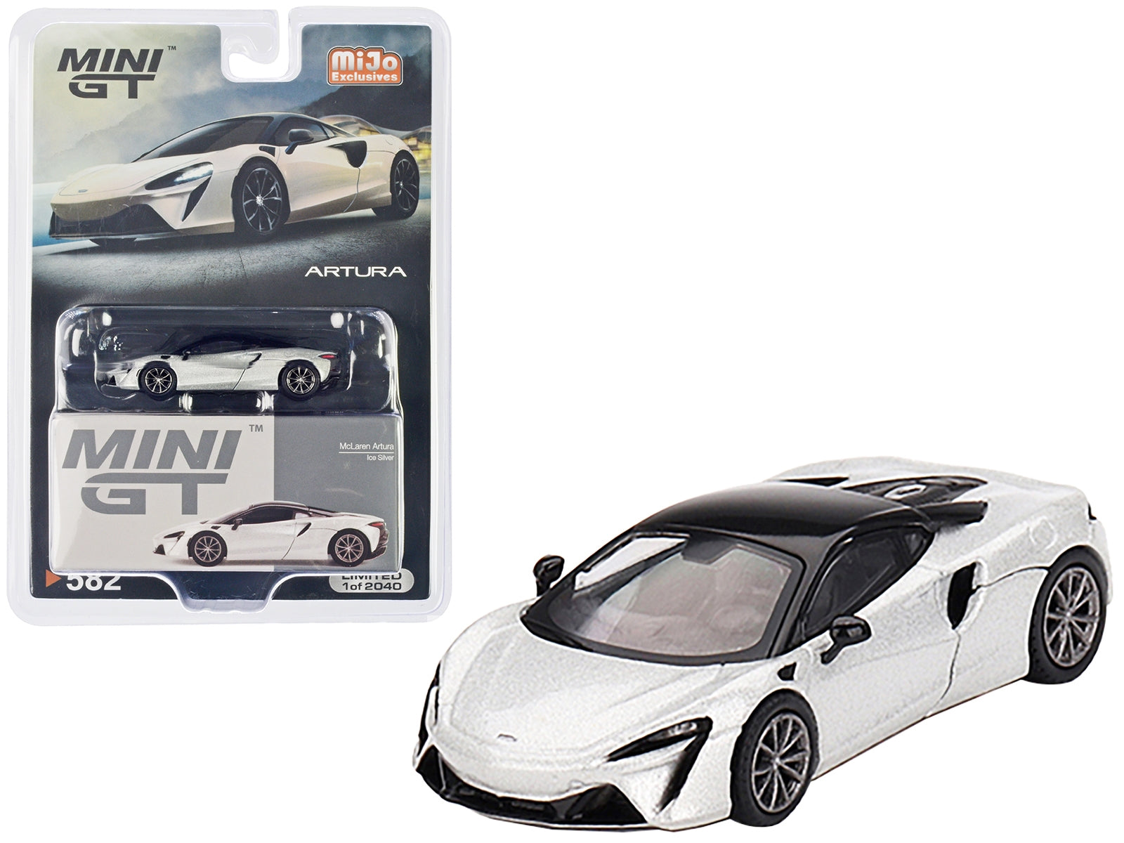 McLaren Artura Ice Silver Metallic with Black Top Limited Edition to 2040 pieces Worldwide 1/64 Diecast Model Car by True Scale Miniatures True Scale Miniatures