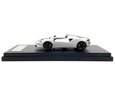 McLaren Elva Convertible White with Carbon and Red Stripes 1/64 Diecast Model Car by LCD Models LCD Models