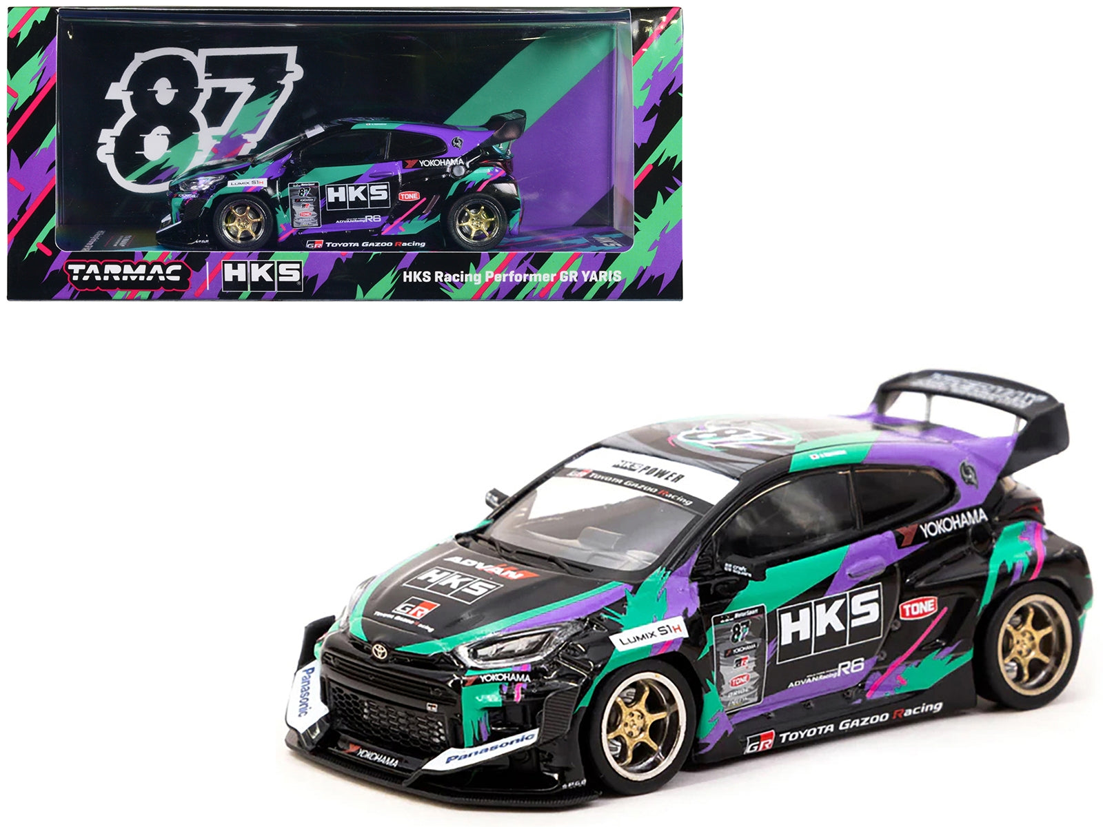 Toyota Yaris KS Racing Performer GR "Hobby43" Series 1/43 Diecast Model Car by Tarmac Works Tarmac Works