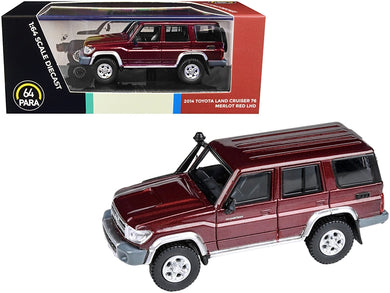 2014 Toyota Land Cruiser 76 Merlot Red Metallic 1/64 Diecast Model Car by Paragon Models Paragon