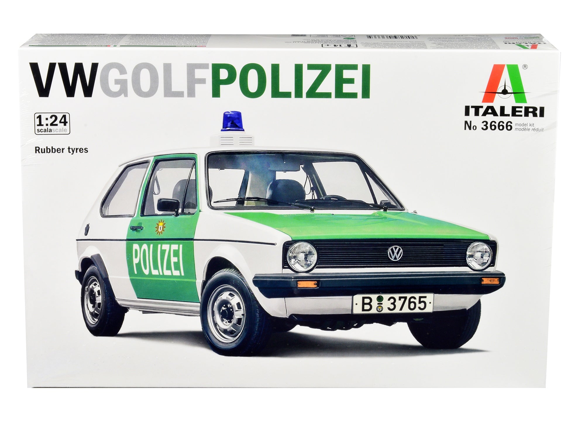 Skill 3 Model Kit 1978 Volkswagen Golf "Berlin Polizei (Police) Department" 1/24 Scale Model by Italeri Italeri