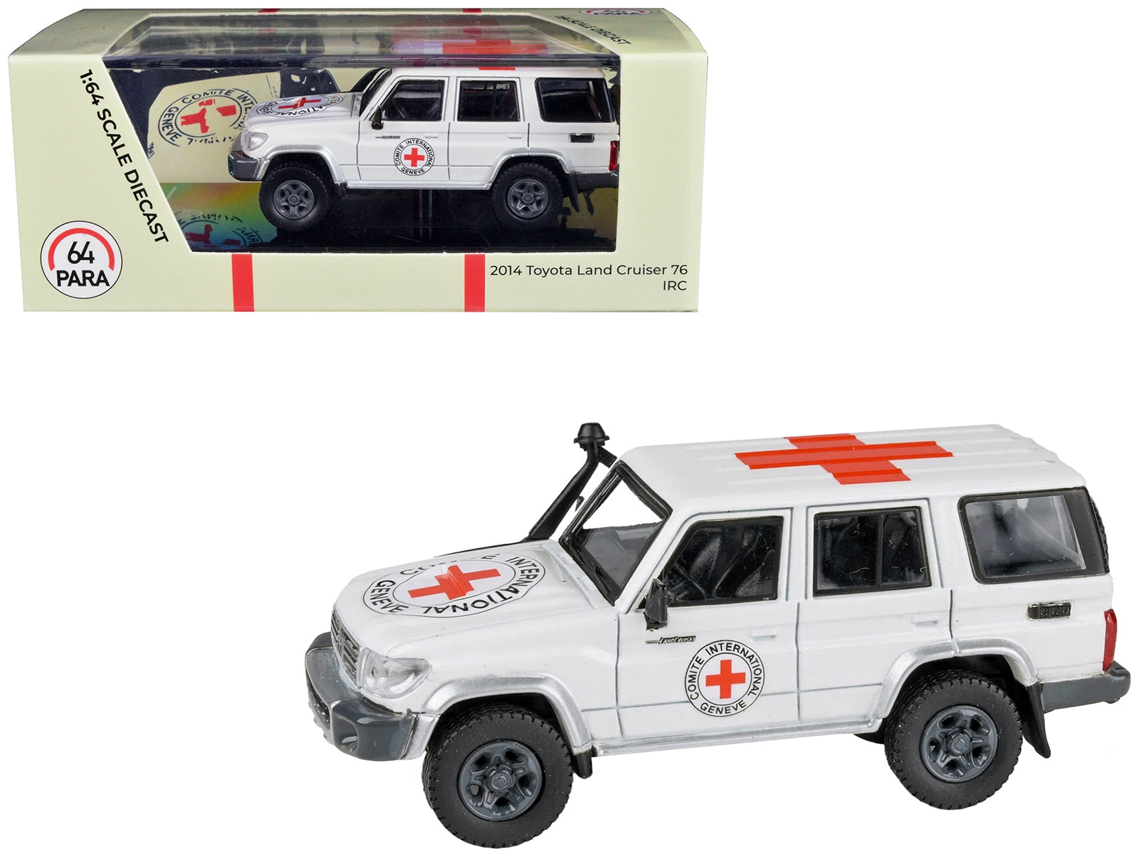 2014 Toyota Land Cruiser 76 White "International Red Cross" 1/64 Diecast Model Car by Paragon Models Paragon