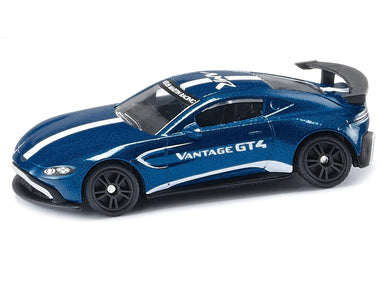 Aston Martin Vantage GT4 Blue Metallic with White Stripes Diecast Model Car by Siku SIKU