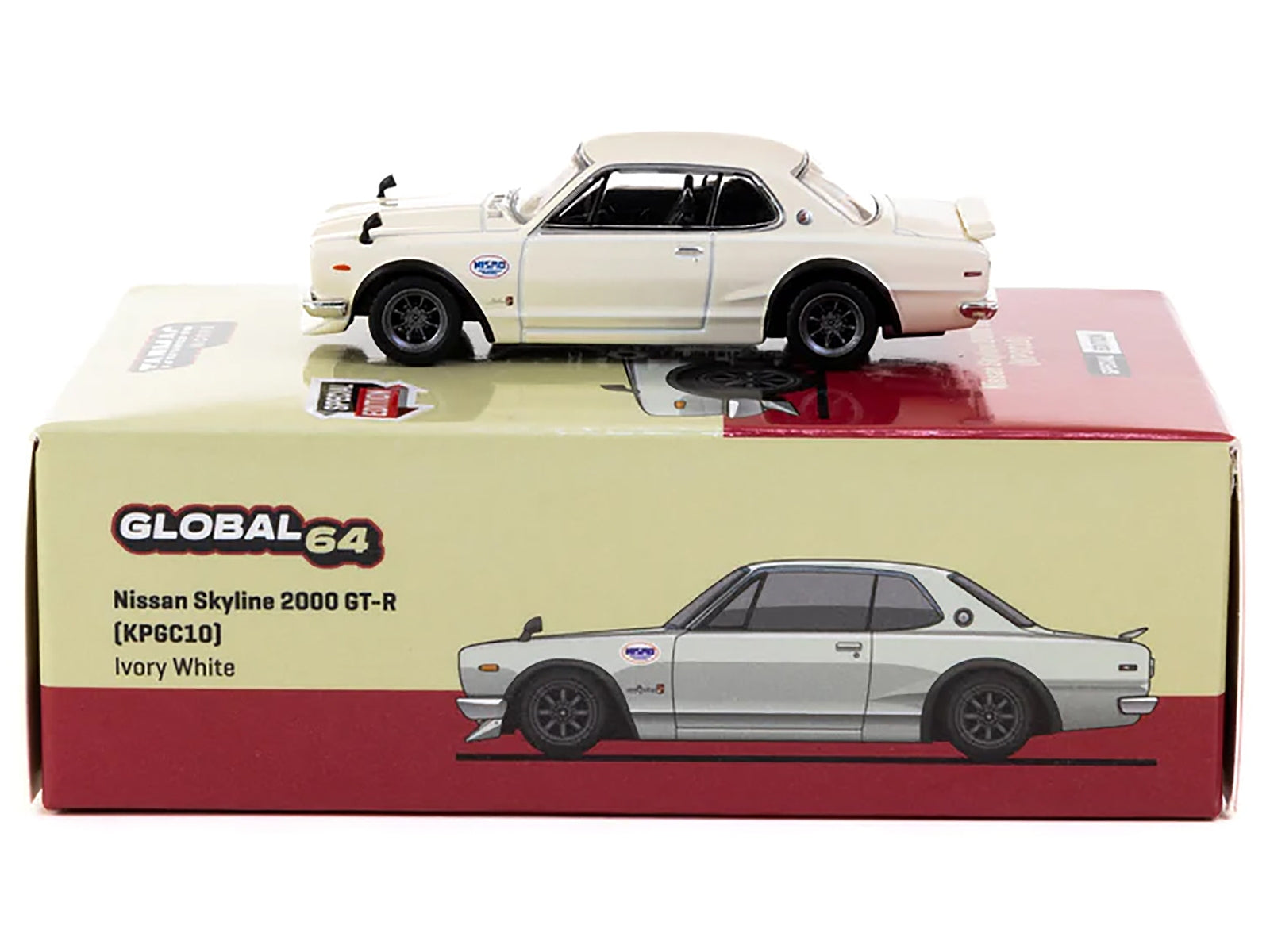 Nissan Skyline 2000GT-R (KPGC10) RHD (Right Hand Drive) Ivory White "Japan Special Edition" "Global64" Series 1/64 Diecast Model Car by Tarmac Works Tarmac Works