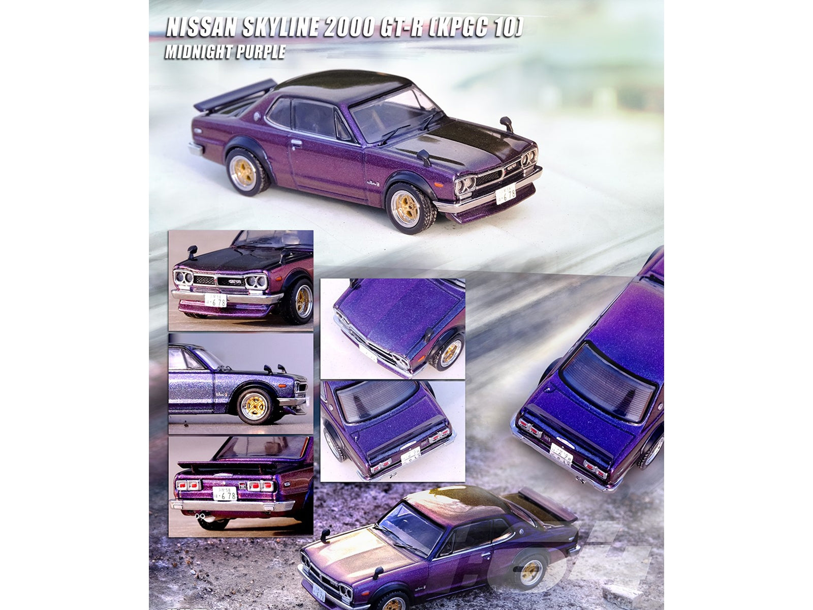 Nissan Skyline 2000 GT-R (KPGC10) RHD (Right Hand Drive) Magic Purple II Metallic 1/64 Diecast Model Car by Inno Models Inno Models