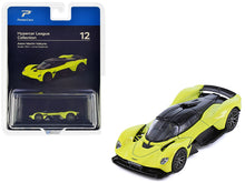 Load image into Gallery viewer, Aston Martin Valkyrie Lime Essence Yellow Metallic with Black Top &quot;Hypercar League Collection&quot; 1/64 Diecast Model Car by PosterCars PosterCars
