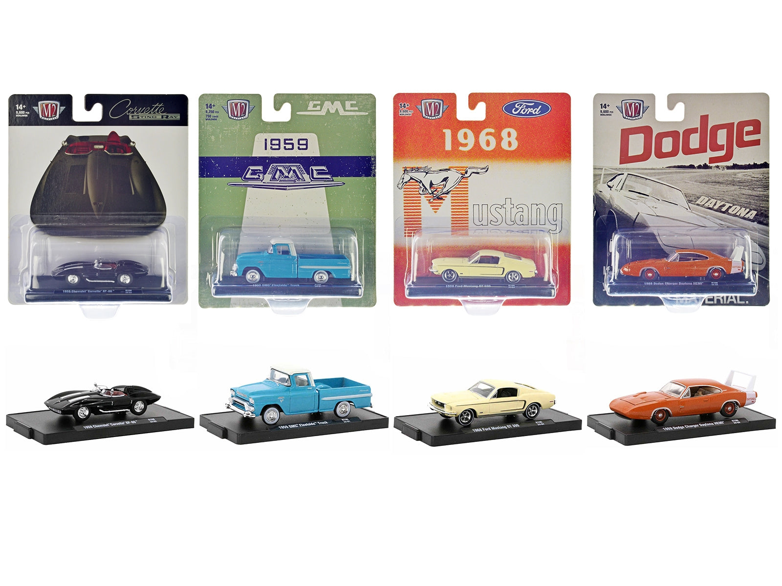 "Auto-Drivers" Set of 4 pieces in Blister Packs Release 106 Limited Edition to 9600 pieces Worldwide 1/64 Diecast Model Cars by M2 Machines M2