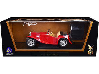 1947 MG TC Midget Red 1/18 Diecast Model Car by Road Signature Road Signature