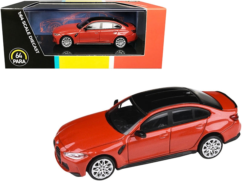 BMW M3 (G80) Toronto Red Metallic with Black Top 1/64 Diecast Model Car by Paragon Paragon