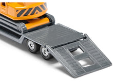 Load image into Gallery viewer, Truck with Low Loader Trailer and Excavator Yellow Diecast Model by Siku SIKU
