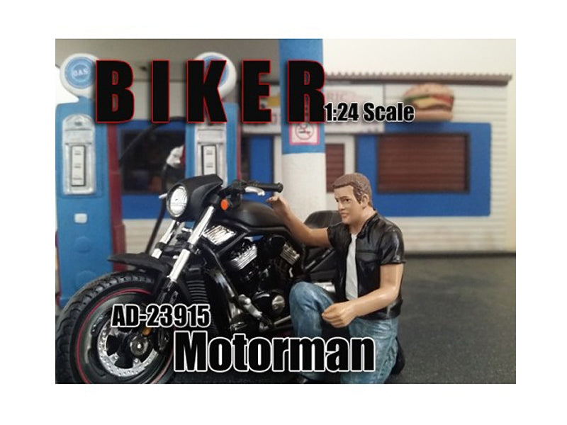 Biker Motorman Figure For 1:24 Scale Models by American Diorama American Diorama