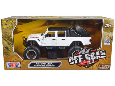 2021 Jeep Gladiator Rubicon Off-Road Pickup Truck White with Black Top 