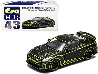 Nissan GT-R (R35) RHD (Right Hand Drive) Smart Night Livery Black with Yellow Stripes 