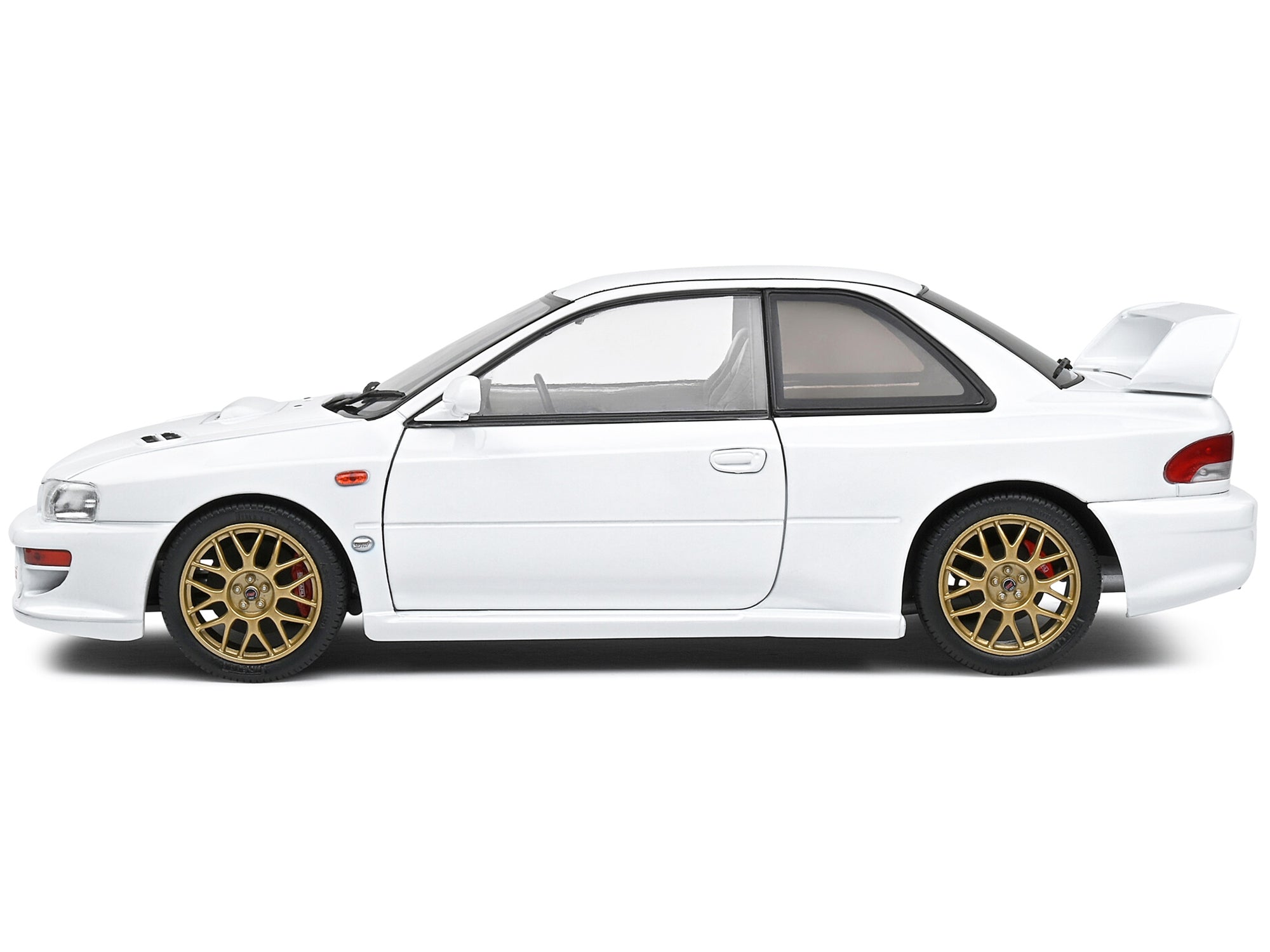 1998 Subaru Impreza 22B RHD (Right Hand Drive) Pure White with Gold Wheels 1/18 Diecast Model Car by Solido Solido