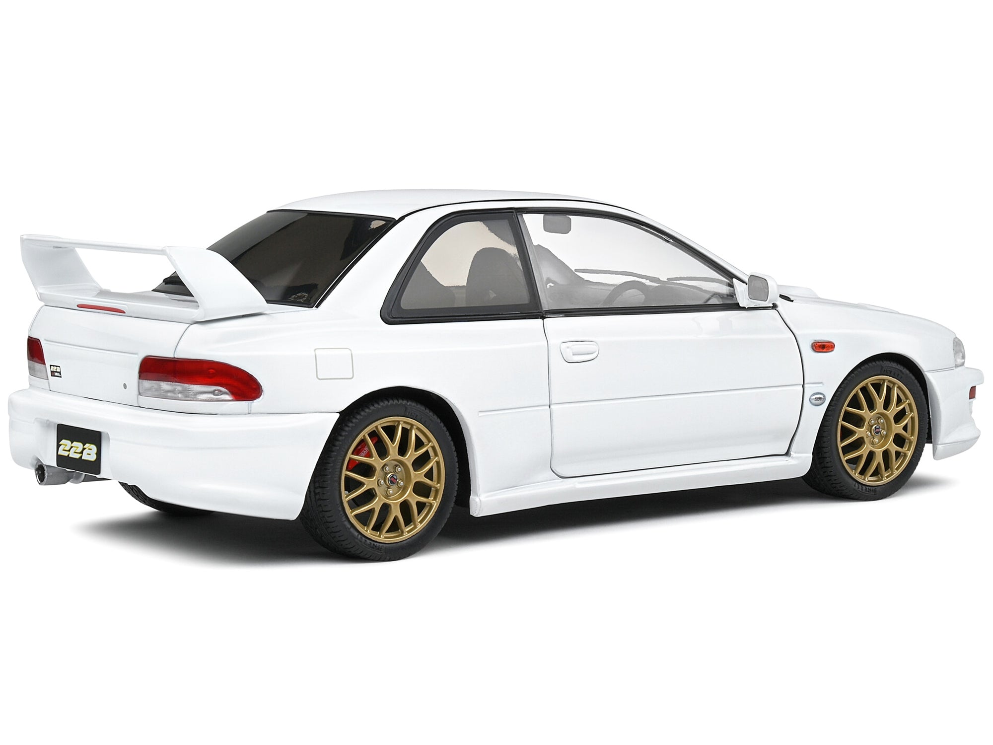 1998 Subaru Impreza 22B RHD (Right Hand Drive) Pure White with Gold Wheels 1/18 Diecast Model Car by Solido Solido