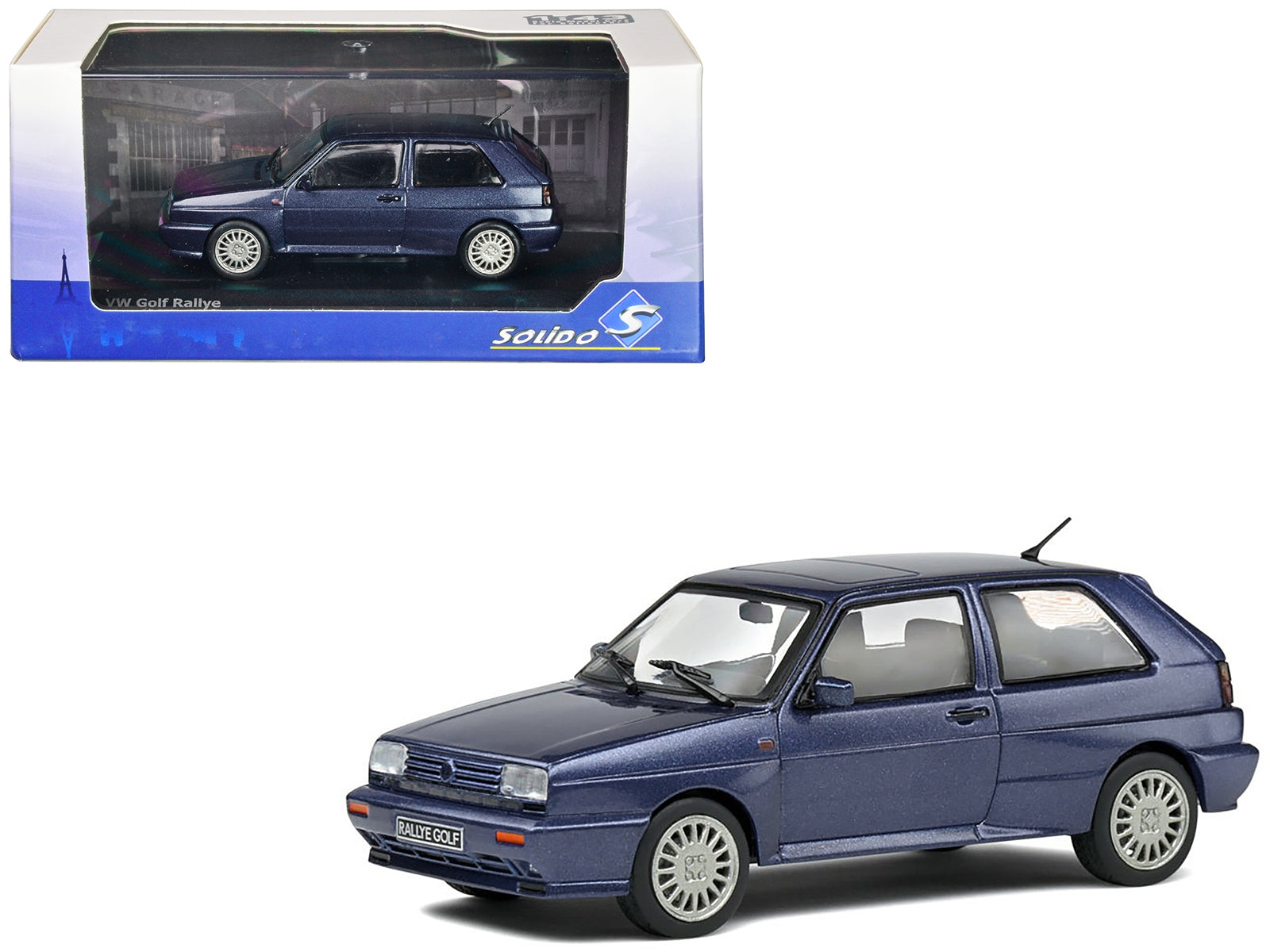 1989 Volkswagen Golf Rallye G60 Syncro Blue Metallic 1/43 Diecast Model Car by Solido Solido