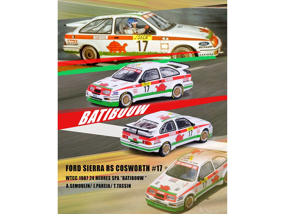 Ford Sierra RS500 Cosworth RHD (Right Hand Drive) #17 Alain Semoulin - Jesus Pareja - Thierry Tassin "BATIBOUW" WTCC World Touring Car Championship Spa 24 Hours (1987) 1/64 Diecast Model Car by Inno Models Inno Models