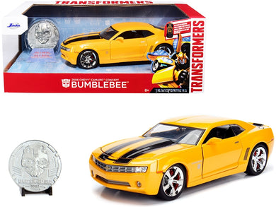 2006 Chevrolet Camaro Concept Yellow Bumblebee with Robot on Chassis and Collectible Metal Coin 