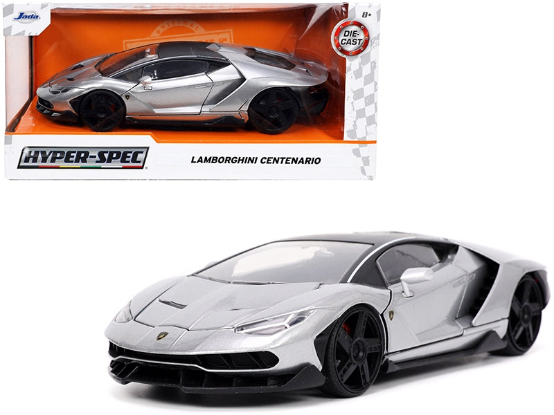 Lamborghini Centenario Gray Metallic with Black Top "Hyper-Spec" Series 1/24 Diecast Model Car by Jada Jada