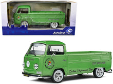 Load image into Gallery viewer, 1968 Volkswagen T2 Pickup Truck Green Metallic &quot;Rooster Speed Motorcycle&quot; 1/18 Diecast Model Car by Solido Solido
