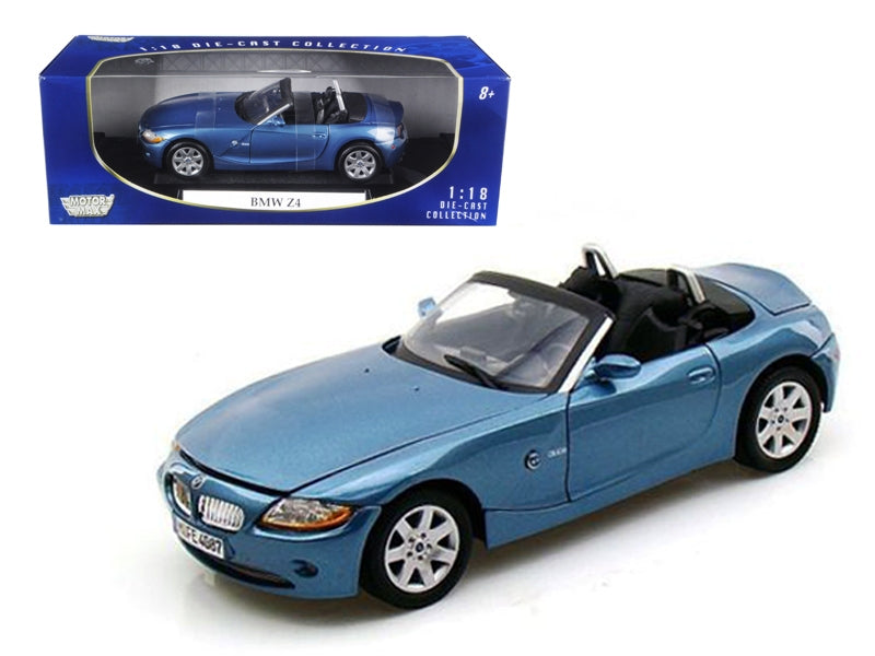 BMW Z4 Convertible Blue 1/18 Diecast Model Car by Motormax Motormax