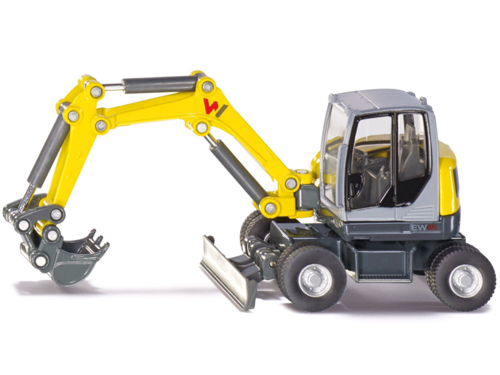 Wacker Neuson EW65 Mobile Excavator Yellow and Gray 1/50 Diecast Model by Siku SIKU