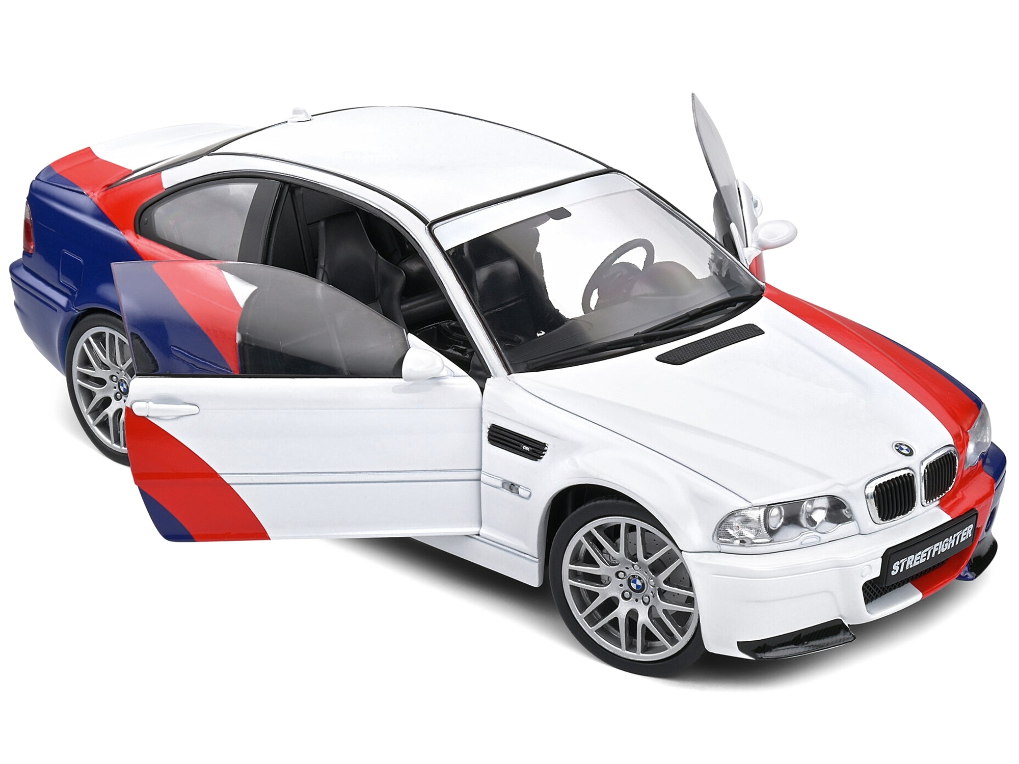 2000 BMW E46 M3 "Streetfighter" White with Blue and Red Graphics 1/18 Diecast Model Car by Solido Solido